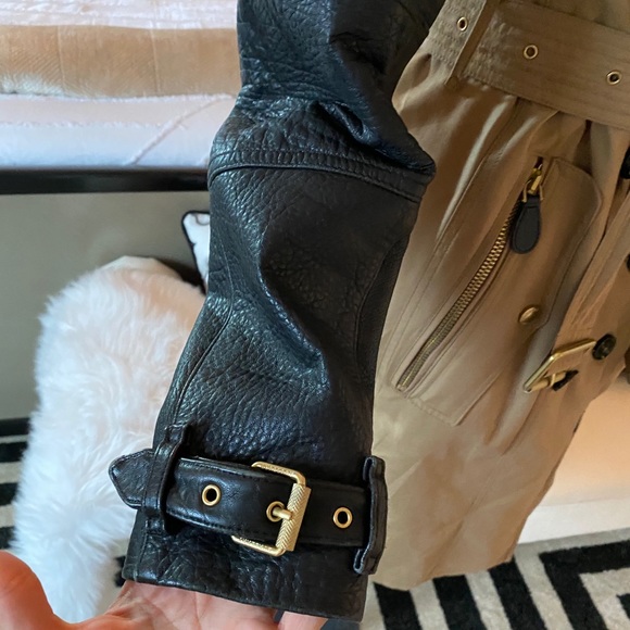 Burberry Brit Two Tone Studded Trench Coat US 8 - Picture 6 of 11